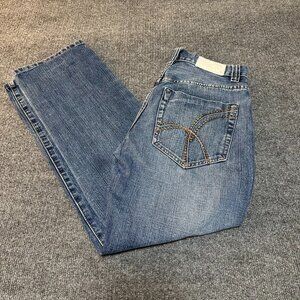 D-First Y2K Mens Jeans 31x30 Blue Denim Straight Bootcut Contrast Stitch